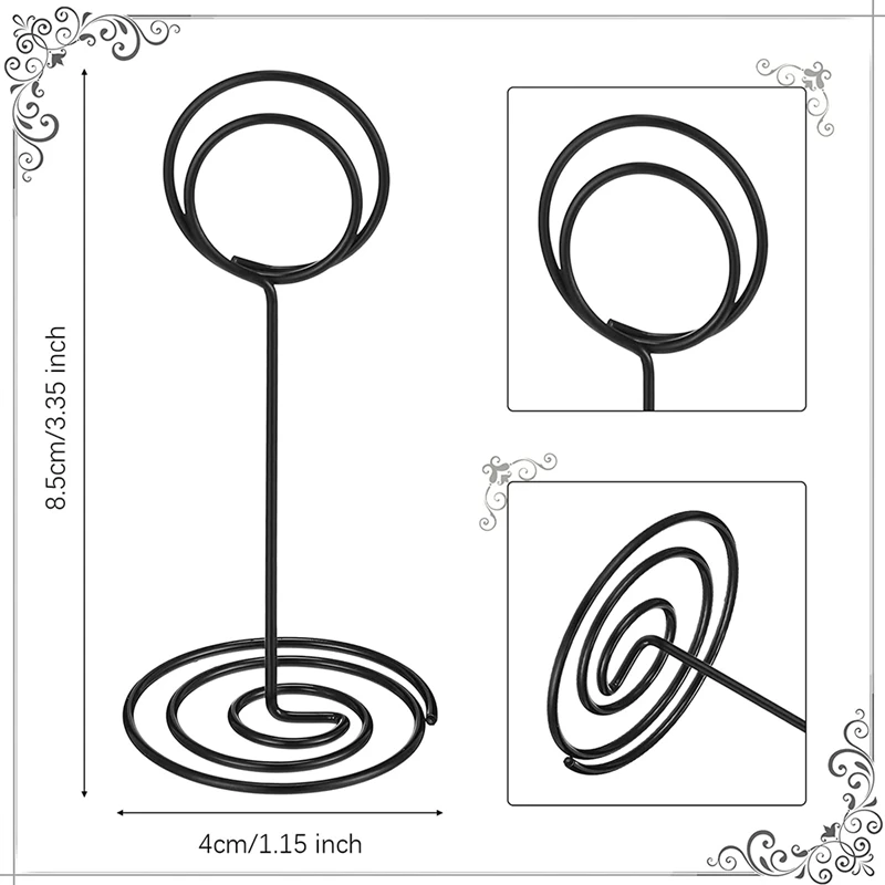 테이블 번호 홀더, 웨딩 테이블, 이름 카드 홀더 클립, 사진 메모, 사진 스탠드, 블랙, 24 팩