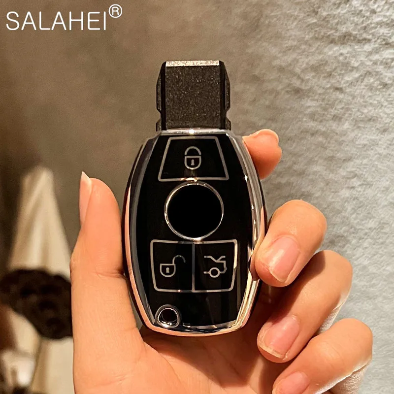 Tpu Car Smart Key Case Cover Remote Shell Fob Per Mercedes Benz A C E S G Class Gla Cla Glk Glc Cls W204 W463 W176 W251 W205 Amg