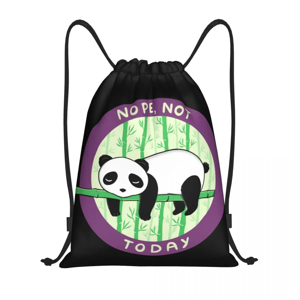 

Custom Panda Not Today Drawstring Bags for Training Yoga Backpacks Women Men Kawaii Animal Sports Gym Sackpack