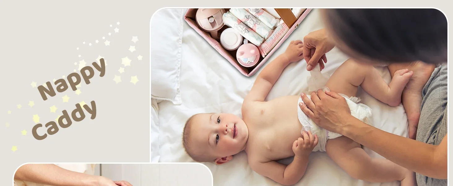 Gift for Baby Shower, Car Caddy Organizer, Nursery Diaper Organizer, Portable Diaper Storage