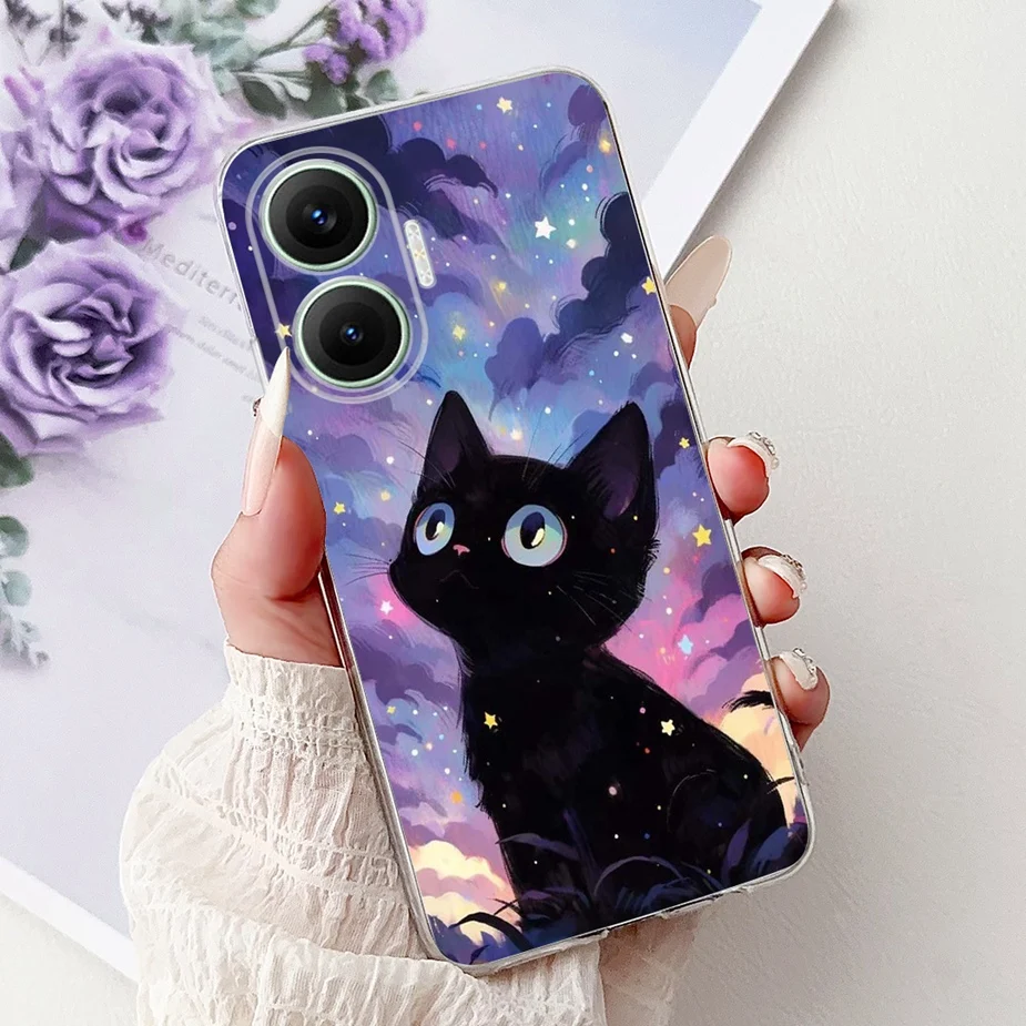 Cute Cat Butterfly Soft Silicone Phone Case - Embossed Design, Durable Protection, Lightweight