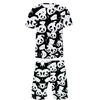 Summer Cute Panda 3D Print T-Shirts Shorts Sets Men's Tracksuits Oversized Short Sleeve T Shirt Pants Set Man Suits Clothing 1
