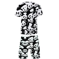 Summer Cute Panda 3D Print T-Shirts Shorts Sets Men's Tracksuits Oversized Short Sleeve T Shirt Pants Set Man Suits Clothing 1