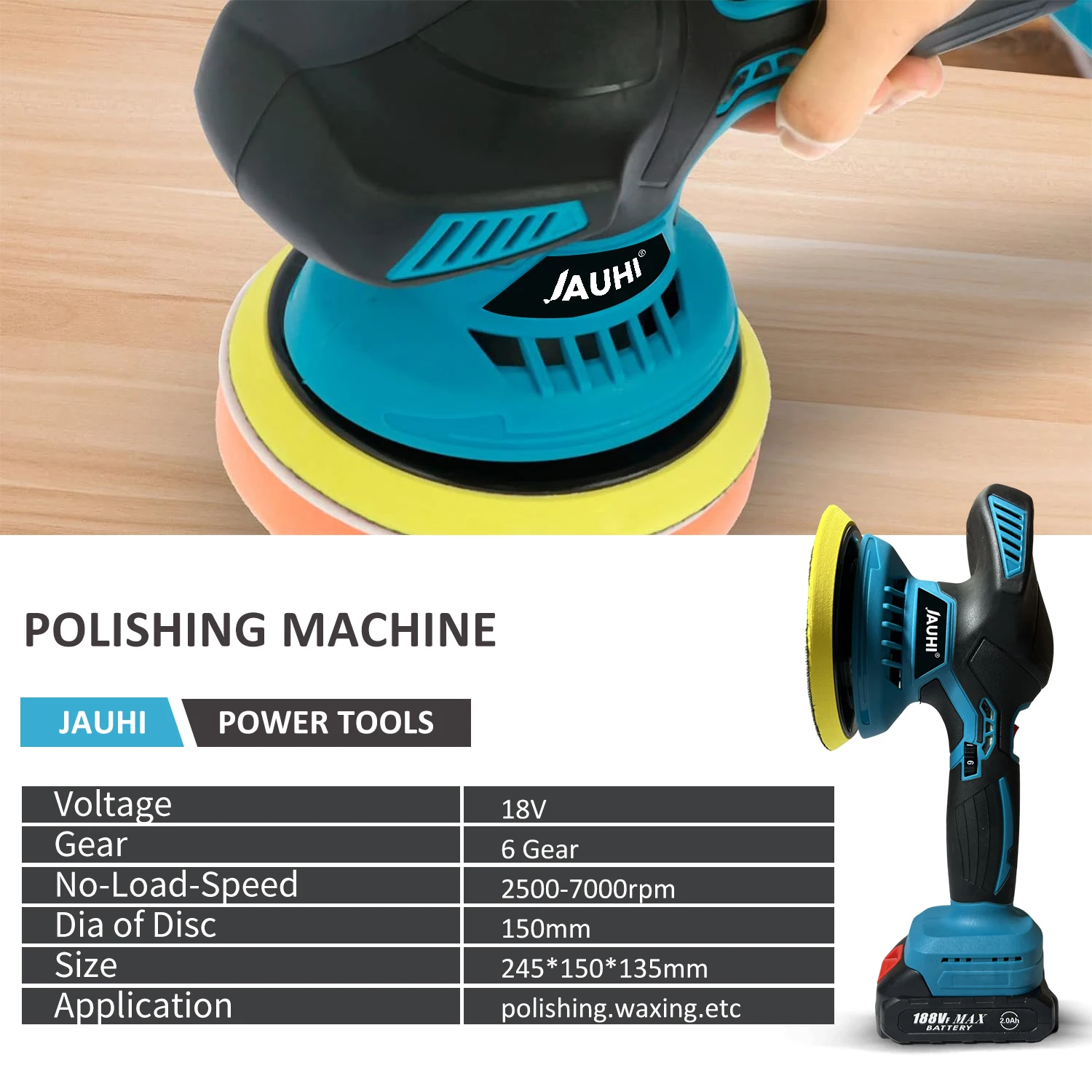 Cordless Car Polisher For Makita Battery Wireless Car Polishing Machine 6 Gears Electric Polish Machines Adjustment Power Tools 3