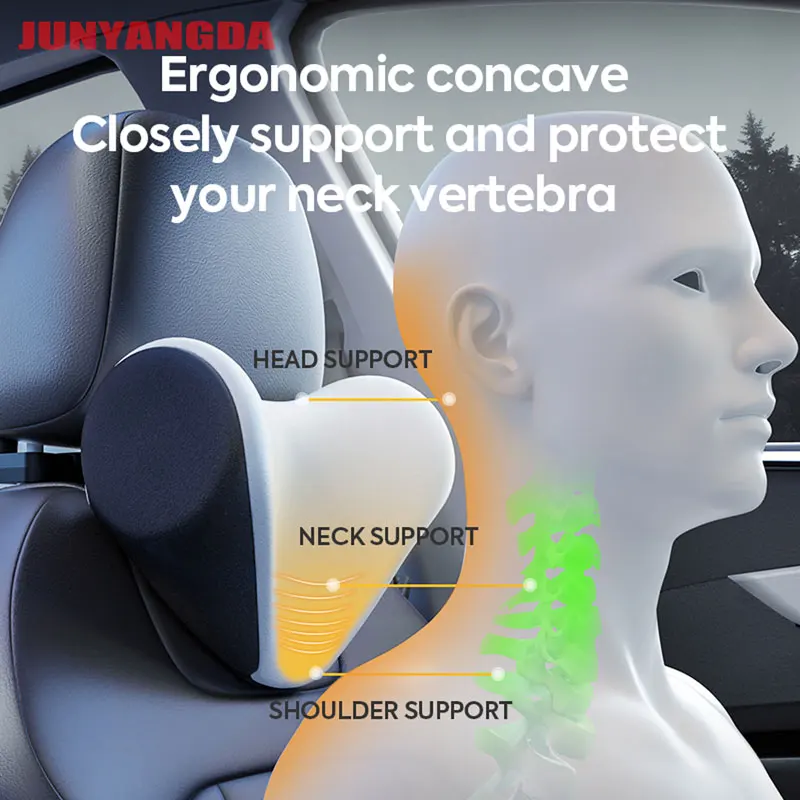

Car 6D Adjustable Mechanical With Phone Tablet Holder Headrest Memory Heart Shape Foam Neck Pillow Driving Travel Accessoires