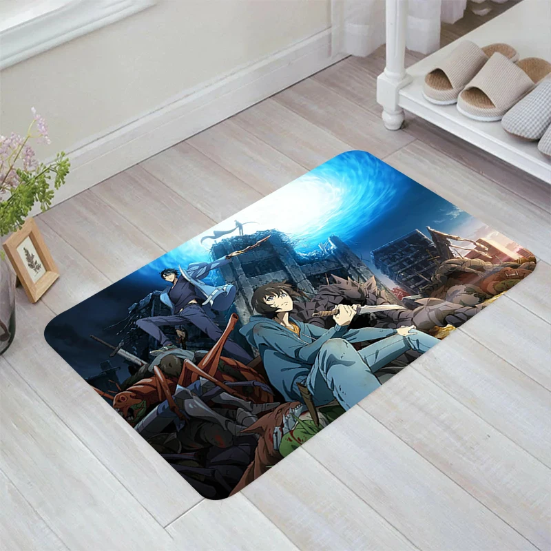 

Solo Leveling Anime Floor Mat Rugs Kitchen Rug Balcony Carpets Aesthetic Room Decoration Carpet Entrance of House Home Foot Door