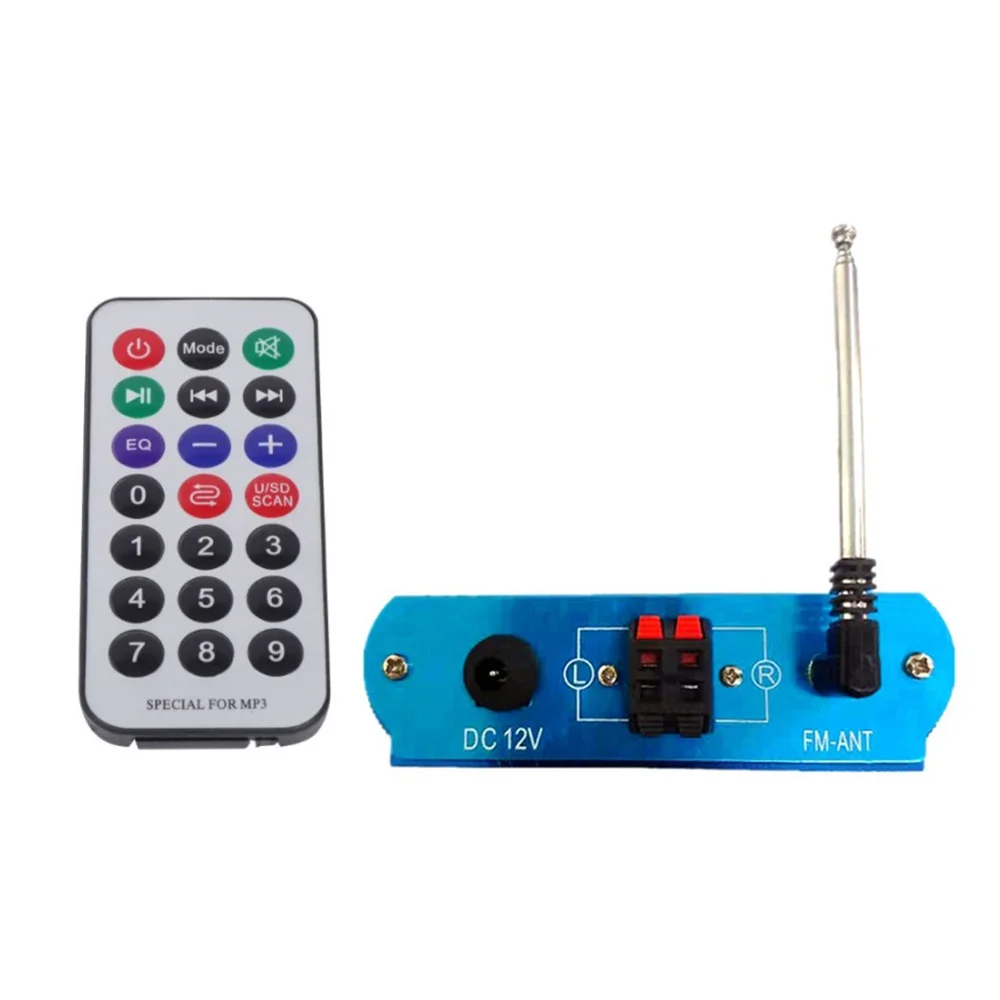 MP3 플레이어 블루투스 디코더 보드 액세서리, 녹음 기능 포함, 2x15W 앰프 지지대, USB, SD, FM 오디오 모듈, 파란색