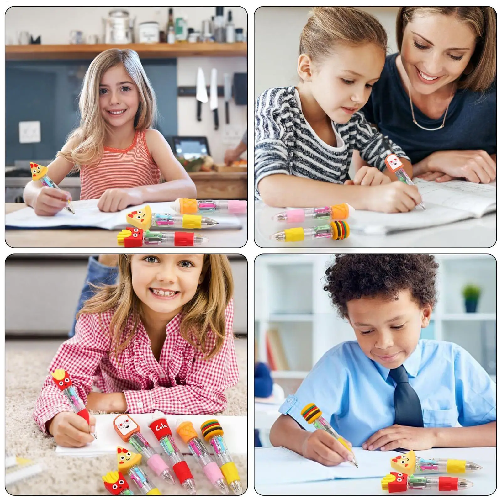 Gel Pens 4-Color Retractable Gel Pens for Writing 10 Pieces Smudge-Proof Ergonomic Grip Cute Stationery for Smooth Writing