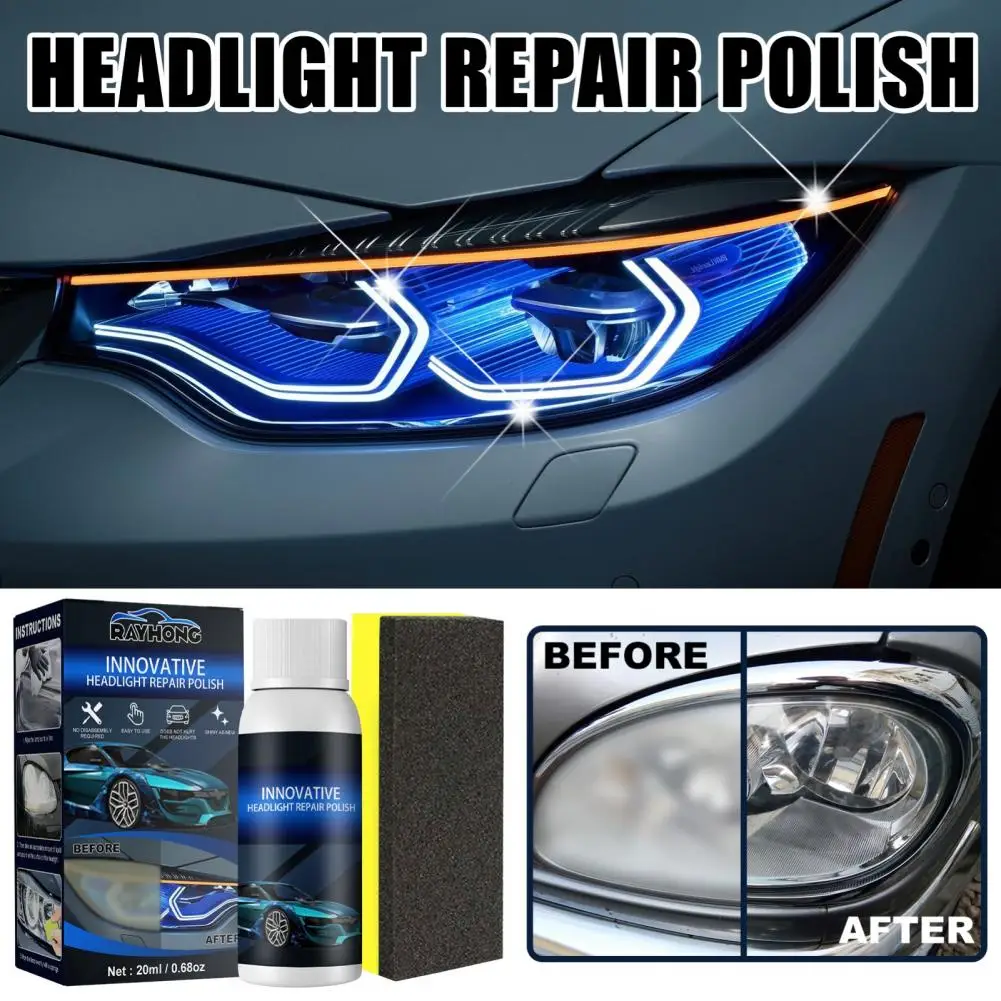 Reliable Car Headlight Coating Anti-scratch Repair Fluid with Sponge Obvious Effect Headlight Repair Agent