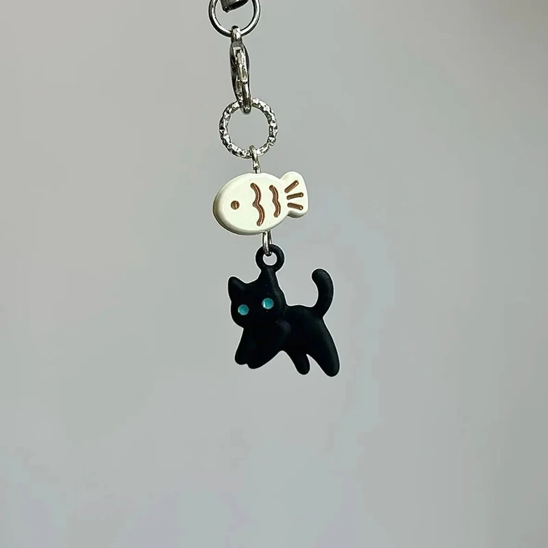 Adorable Cartoon Cat Keychains and Lanyard Set – Cute Pendant Accessories