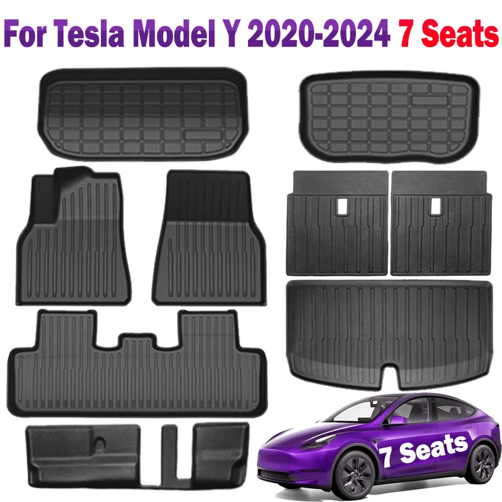 Motrobe All-Weather TPE Seat Back Covers For 2025 Tesla Model Y - 3PC Rear Seat Protector Pet Mat Waterproof Backrest Covers