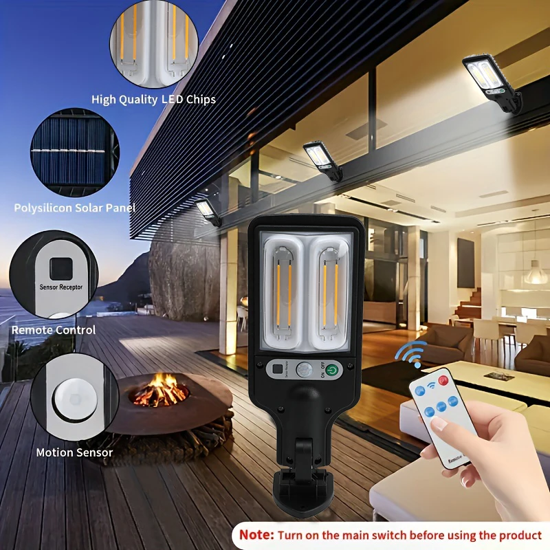 Solar Tungsten Lights Outdoor With 3 Mode Waterproof Motion Sensor Security Lighting LED Wall Street Lamp for Garden Patio Path