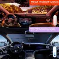 Car windshield sunshade, upgraded foldable car sunshade. Protect the interior of the car from sunlight and keep it cool. 2