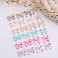 100PCS Aurora Bow Nail Art Accessory Illusionary AB Color Resin Ribbon Immortal French Ballet Princess Acrylic Decoration Charm 1