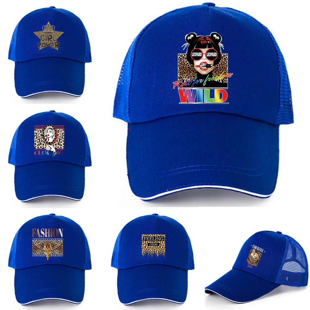 

Snapback Caps Casquette Hats Casual Gorras Hip Hop Dad Hats Baseball Cap for Men Women Unisex Leopard Print Breathable Mesh Caps