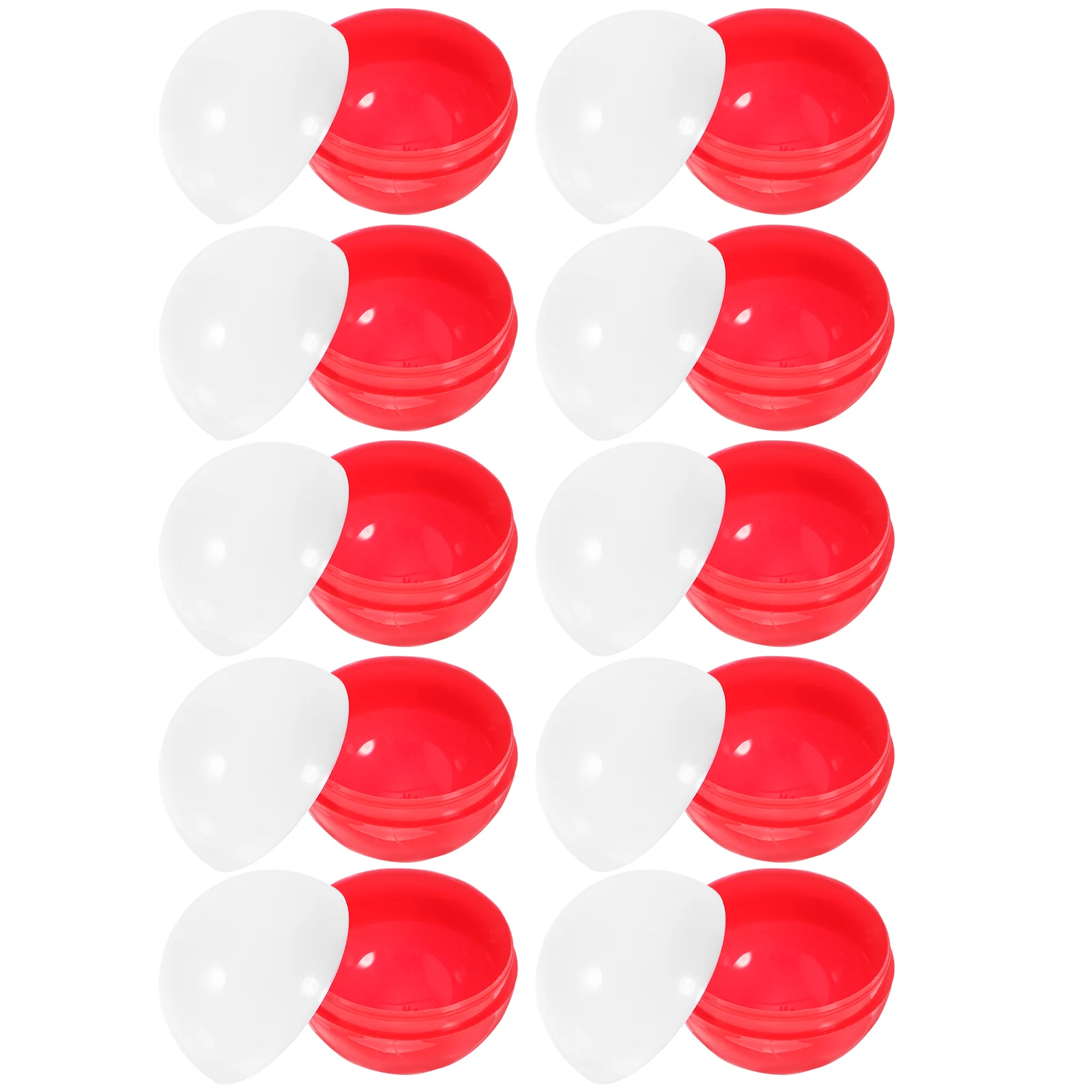 

50Pcs Vending Machine Capsules Empty Plastic Candy Balls Colored Round Capsules Plastic Gumball Capsules Red White