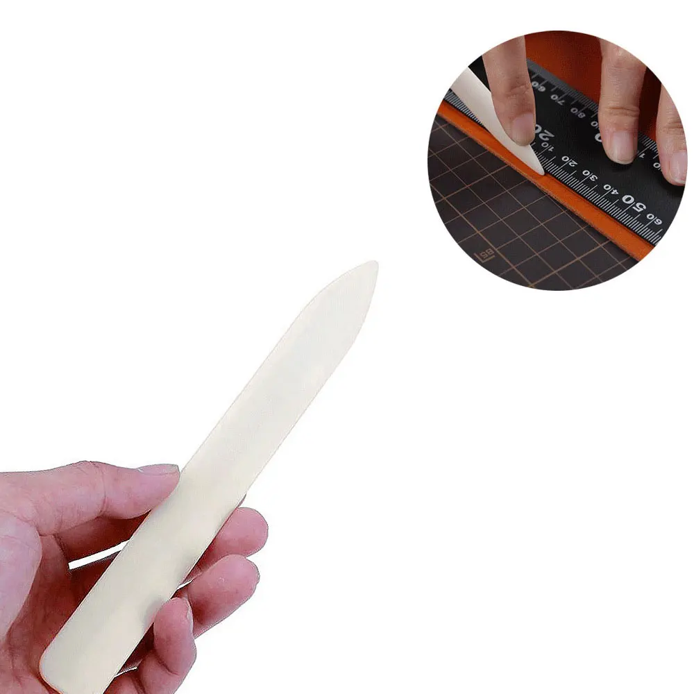 Leather Craft Tool Bone Folder 2Pcs for Leather Scoring Folding Creasing Edges Paper Plastic Handmade Sewing Accessories
