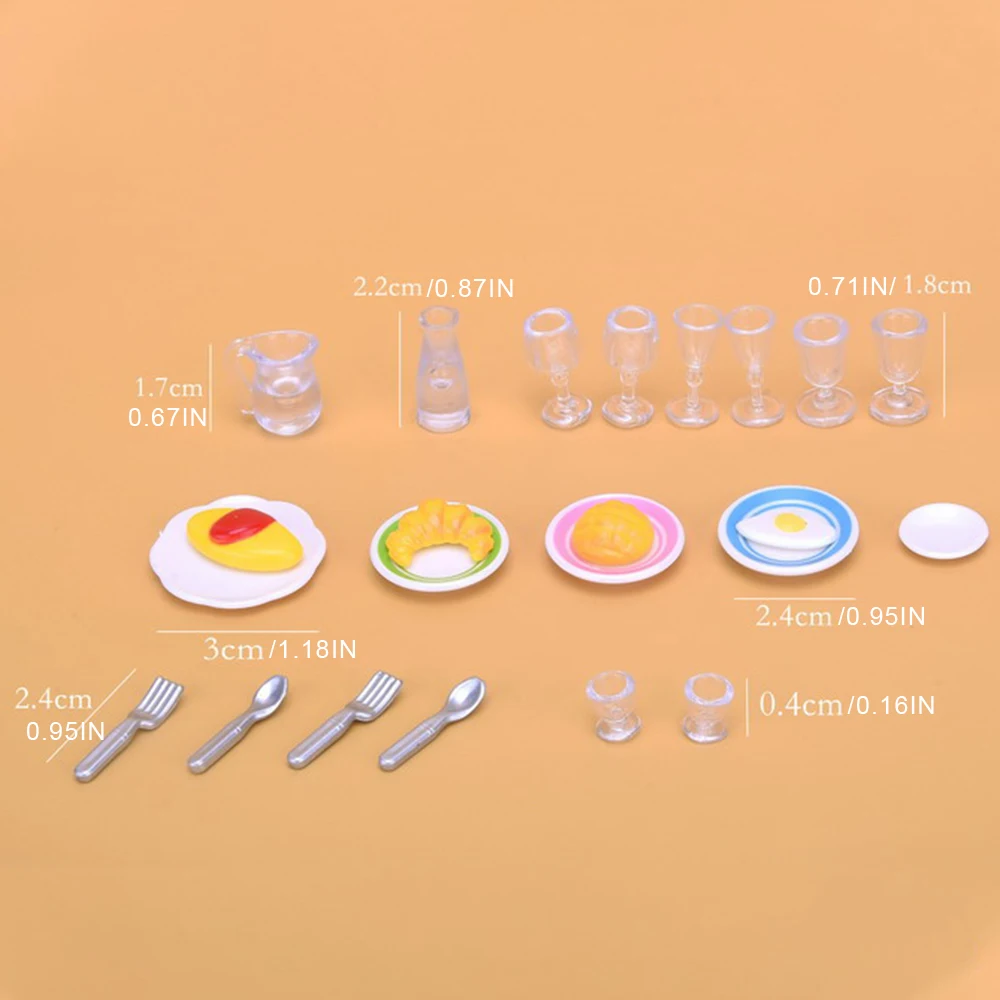 Forest Family Miniatures 1/12 Scale Accessories Board Dollhouse Supermarket Miniature City Girl Toys Tableware Pretend Play 5