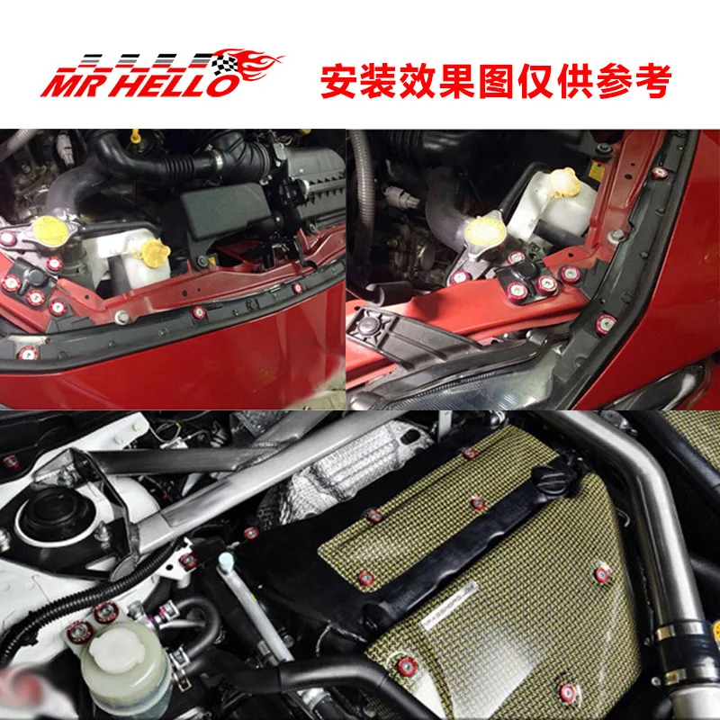 Automotive Hexagonal Fasteners Mudguard Washers Bumper Engine Concave Screws JDM Aluminum Mudguard Washers Auto Fasteners Auto Accessories Car Screws Fender Washers