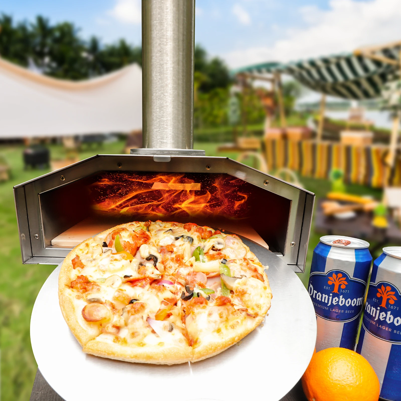 FORNO A PELLET PER PIZZA CON ACCESSORI CUCINA PIZZA PER GIARDINO