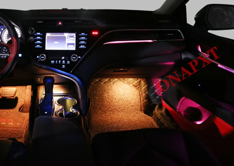 For Toyota Camry 2018-2022 Button And App Control Decorative Ambient Light 64-Color Set Atmosphere Lamp illuminated LED strip