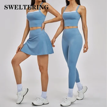 Women Gym Tracksuit Yoga Suit Sports Outfits High Waist Leggings Workout Clothes Female Fitness Running Suit Push Up Sportswear 1