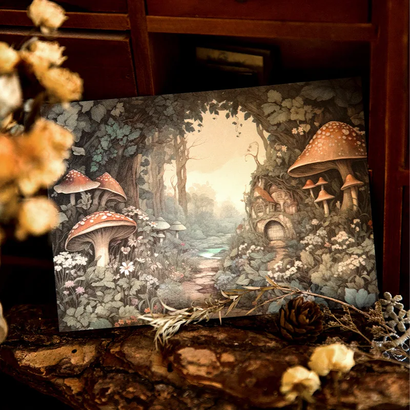 32Pcs Fairy Tale Forest Vintage Scrapbooking Material Papers Decorative Junk Journal Stationery Card Making Craft Supplies Paper