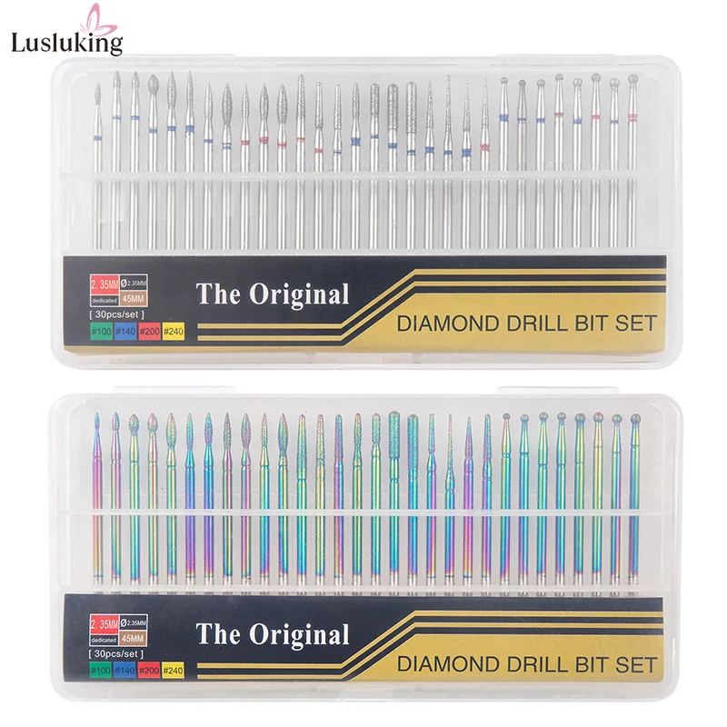 30 Piece Diamond Nail Drill Bits Set for Manicure