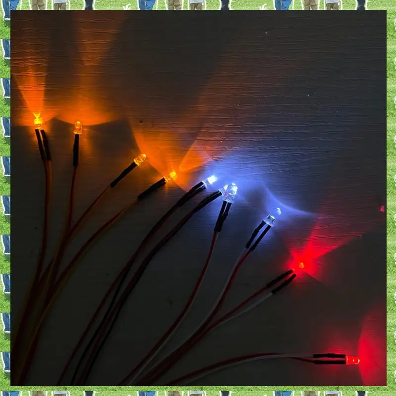 2025-10 LED 라이트 2개 빨간색 4개 노란색 4개 흰색 WPL D12 D42 1/10 RC카 업그레이드 부품 장식 액세서리, 10개 LED 라이트 2개 빨간색 4개 노란색