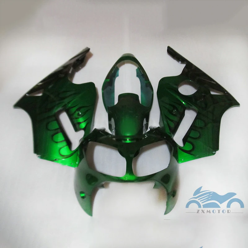 

Injection motorcycle fairings kit Fit for KAWASAKI Ninja ZX12R 2000 2001 sport fairing ZX 12R 00 01 black flames green body kits