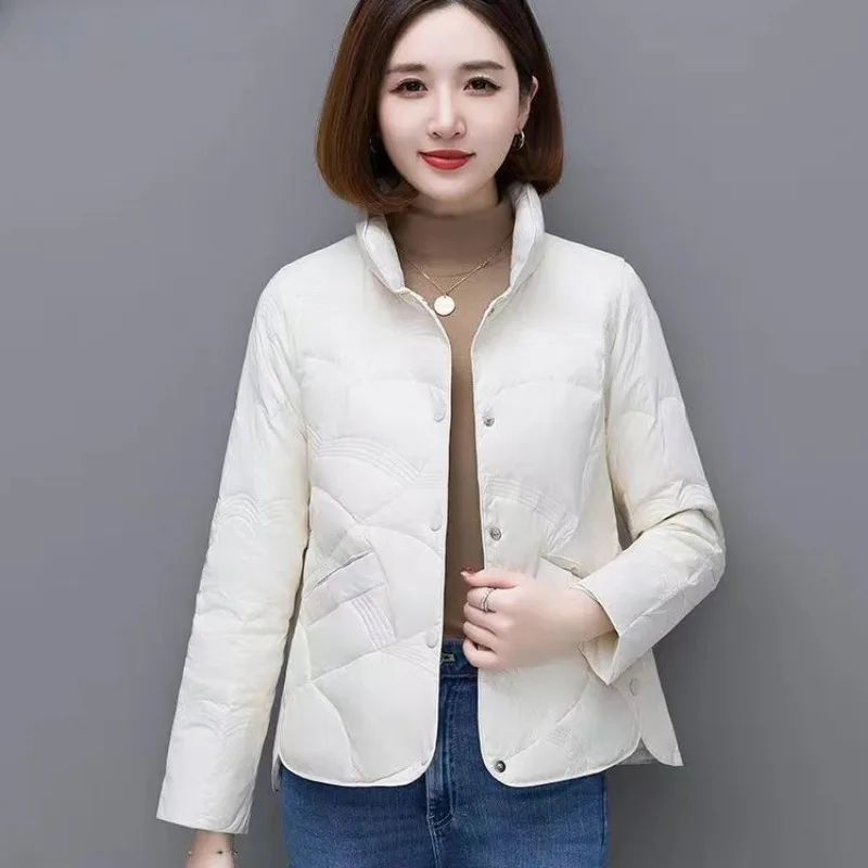 2023 New Women Down Jacket Winter coat Female short-length loose Parkas frivolous warm Outwear simple standing collar Overcoat