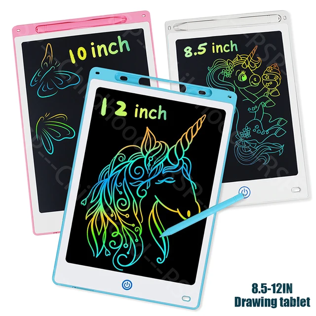 8.5/10/12IN LCD Writing Graphic Tablet for Kids 3-8Years, Reusable Magic Drawing Board with Stylus Erasable Doodle Pad Toy Gift