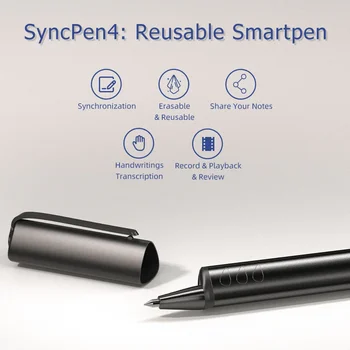Newyes SyncPen4 Set di Penne Intelligenti Cancellabili e Riutilizzabili, Quaderno Intelligente, Sistema di Scrittura Preciso e Intelligente, Supporta la Conservazione Offline