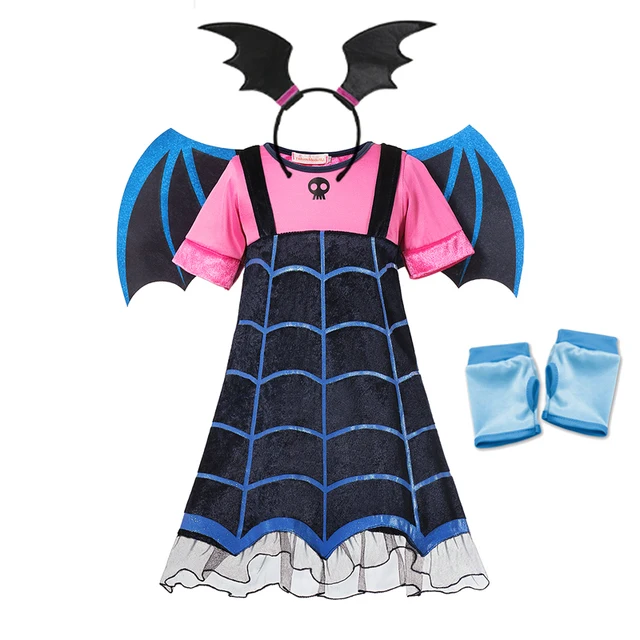 thumbnail image 1 of Disney Vampirina Cosplay para niña, disfraz de princesa para Halloween, disfraz de fiesta de carnaval, bruja terrorífica de vampiro y Diablo, 1 of 5