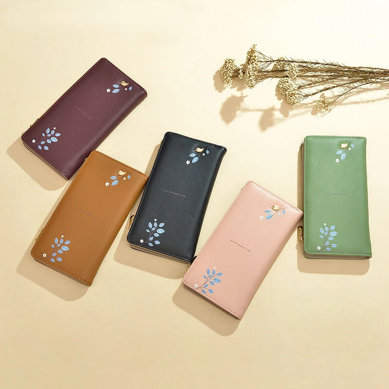 

New Women's Purse Women's Long Korean Version of Student Fashion Zipper Buckle Thin Wallet Multi-card Soft Wallet Card Bag