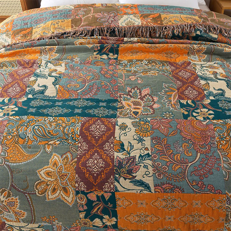 Bedspread On The Bed Cotton Gauze Throw Blanket Large Size Thicken Double Bed Cover Quilts Bohemian Sofa Towelling Coverlet