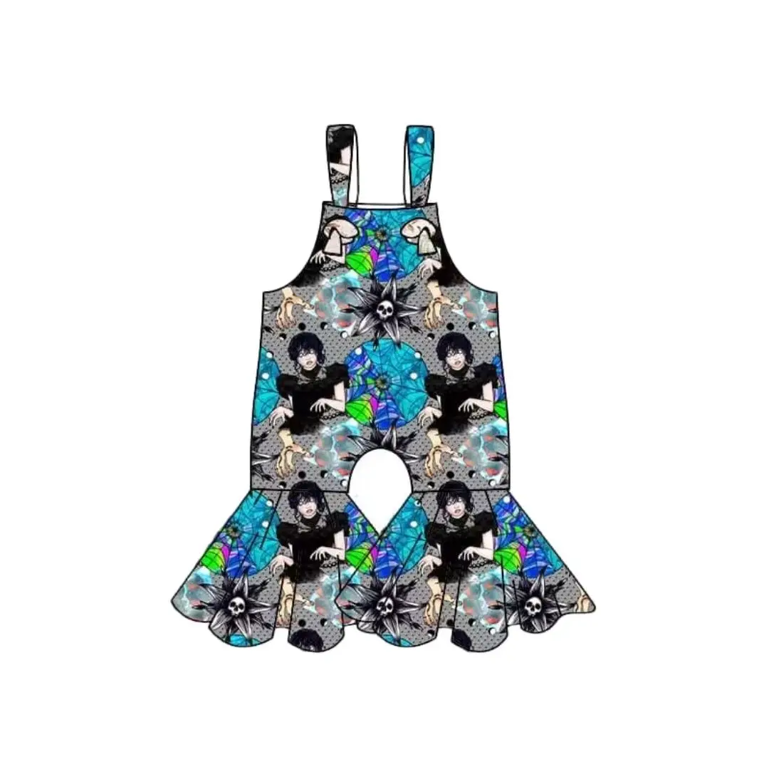 

Popular Wednesday Series Children's Clothing Summer Girl Fashion Print Suspender Jumpsuit