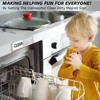 Clean and Dirty Dishwasher Magnet Sign,Optional Adhesive Magnetic Kitchen Decor, Easy Read，Shutter Slide Magnets for Dish Washer 5