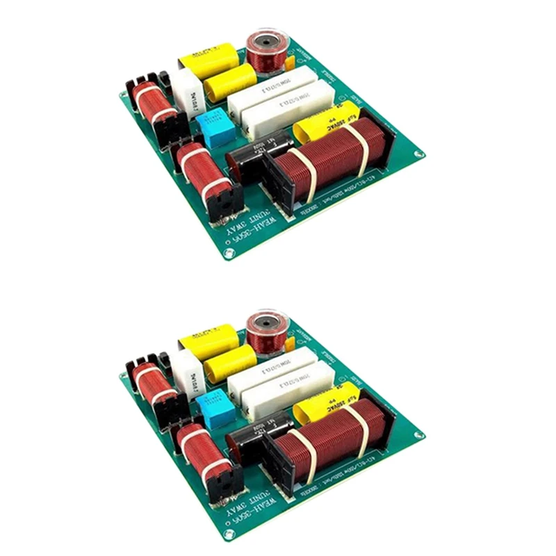 

2 Pcs 2X300W 3 Way High-Low 4-8 Ohm Speaker Frequency Divider Loudspeaker Crossover Filter Circuit 40Hz/20Khz