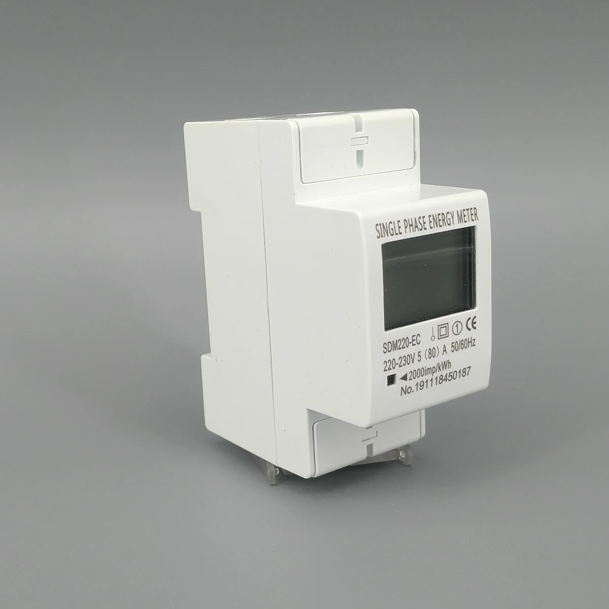 6pcs 80A Din 레일 단상 2 선 LCD 디지털 디스플레이 전력 소비 에너지 전기 미터 kWh AC 220V 230V 50Hz/60Hz