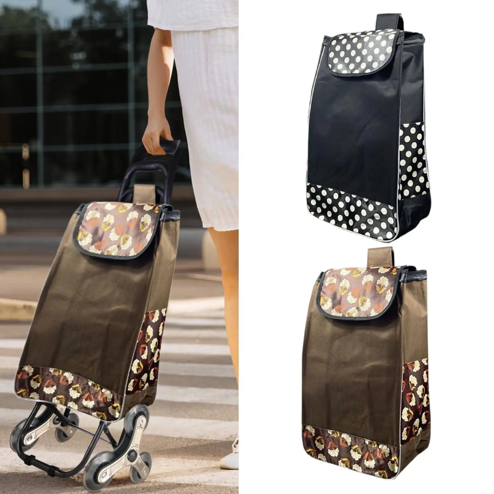 Replacement Bag for Shopping Cart Large Capacity Foldable Grocery Cart Bag for Utility Cart Folding Carts Grocery Shopping Carts 3