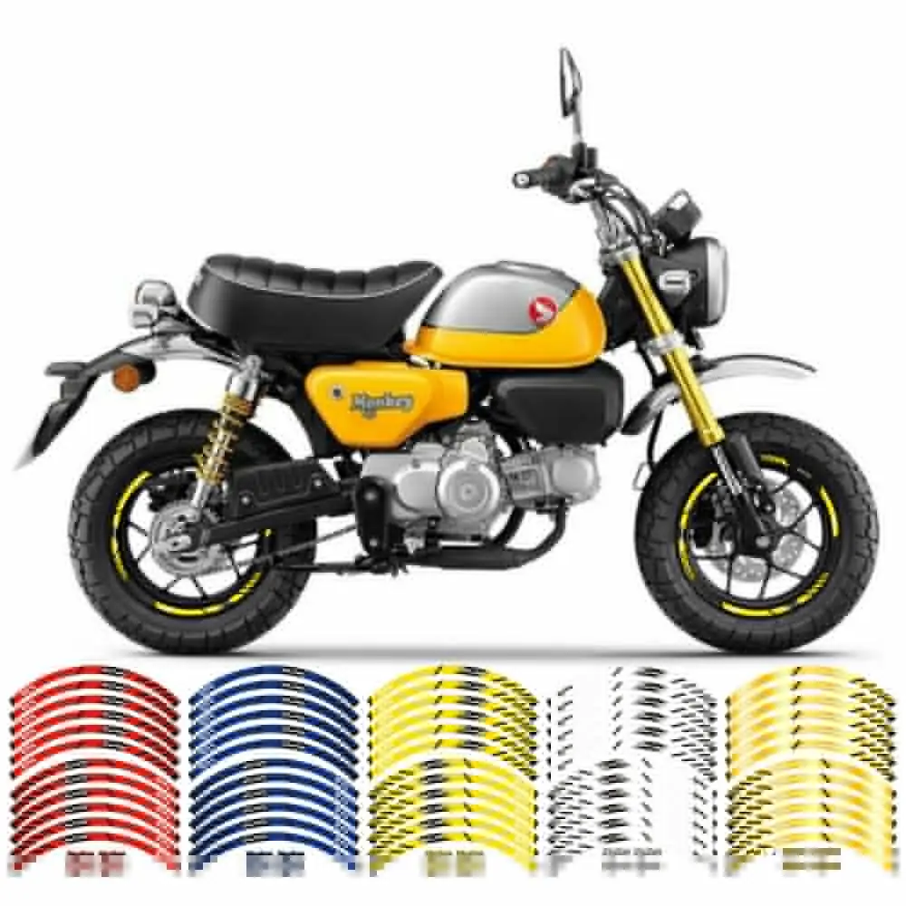 For Honda Monkey 125 Z125 M ABS 2019 2020 2021 2022 2023 2024 Accessories Stickers Wheel Hub Decals Rim Reflective Stripe Set