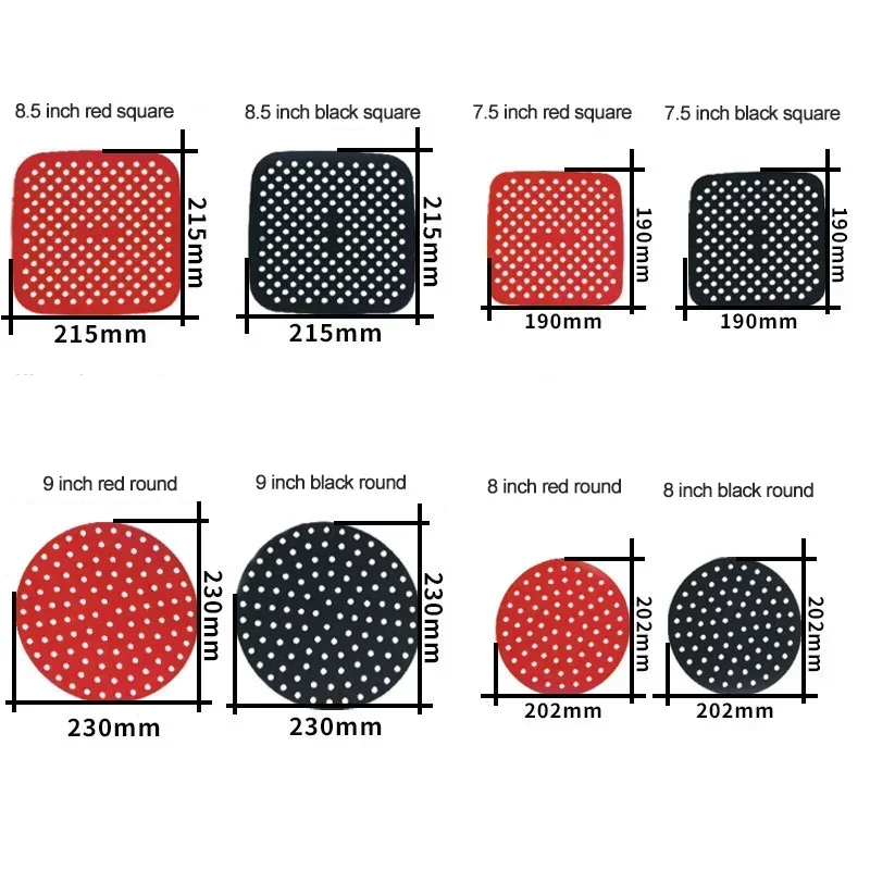 Food Grade Silicone Air Fryer Liner Non-stick Baking Mat Reusable Steamer Pad Baking Inner Liner Cooking Mat for Kitchen Accessories silicone baking mat air fryer liner air fryer silicone mat