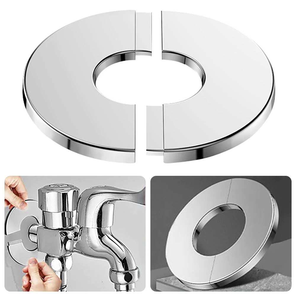 SelfAdhesiveFaucetDecorativeCoverStainlessSteelShowerWaterPipe