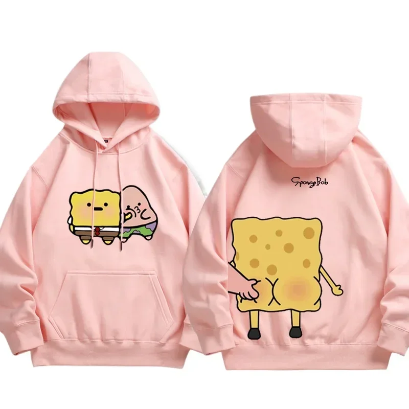 Fashionable and cute Spongebob Cartoon Anime Printing Men's and women's hoodies Autumn and Winter Couple's clothing hoodie 2
