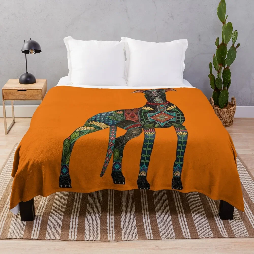 

greyhound orange Throw Blanket Fluffy Softs Polar Blankets