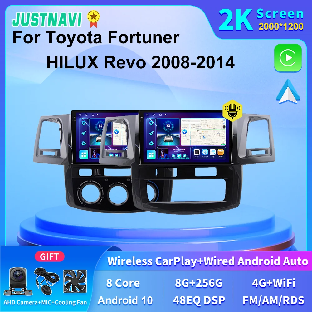 

JUSTNAVI 2K экран 8 + 256 ГБ Авторадио автомобильный GPS мультимедийный плеер для Toyota Fortuner HILUX Revo 2008 2009 2010 2011 2012 2013 2014
