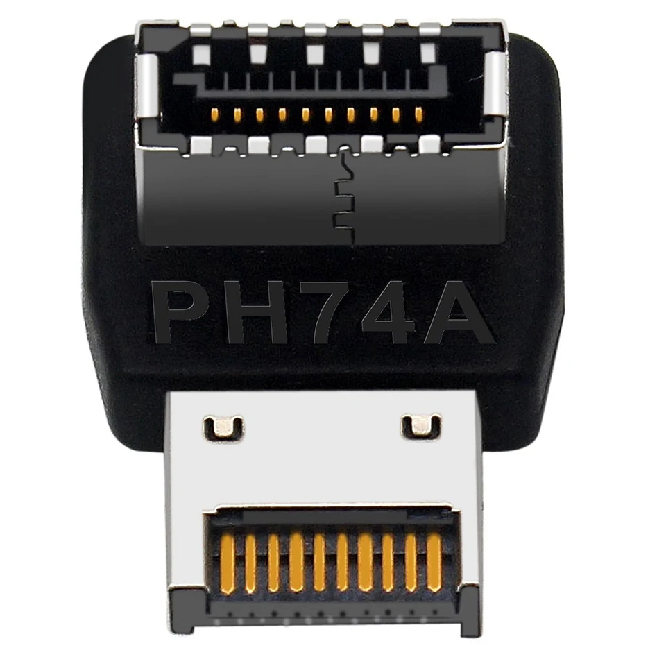 NIMOMO Adattatore USB 3.1 Type-E A Gomito 90° Per Pannello Frontale PC – Scheda Madre, 10G/20G - 2