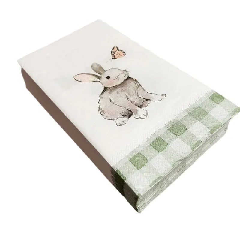3-Ply Easter Bunny Printed Rectangular Napkins 20pcs Large Size 33*40 Butterfly Bone Bart Paper Bunny Butterfly Pattern paper napkins
