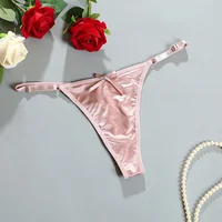 Culottes string sexy en satin doux pour femmes, taille basse avec nœud, confortables, sous-vêtements féminins 2